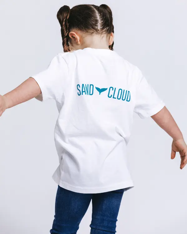 SC Whale Tail Kids Tee - White | Sand Cloud - Image 4
